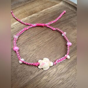 Handmade Pink Turtle Bracelet – Adjustable